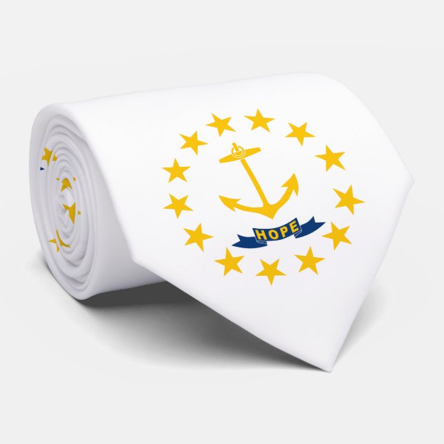Corbata Bandera estatal de Rhode Island (Enrollado)