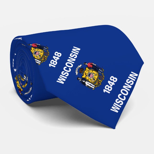 Corbata Bandera estatal de Wisconsin (Enrollado)