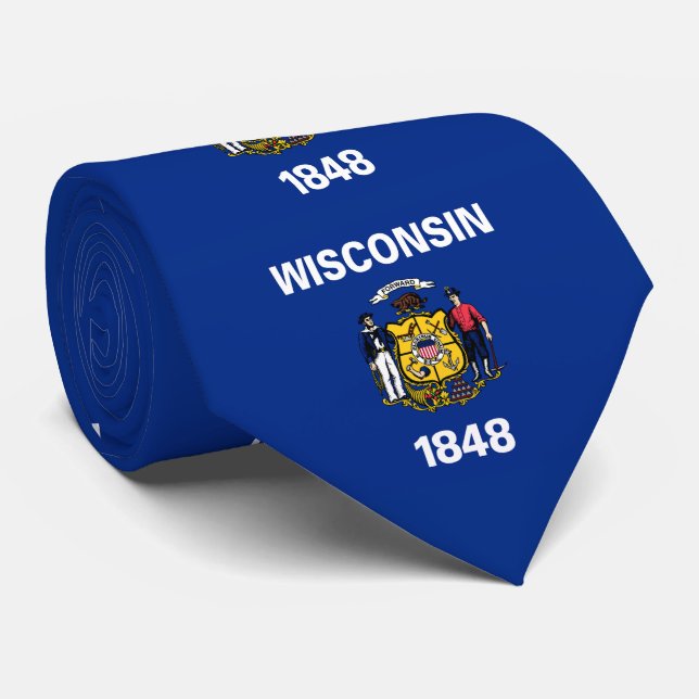 Corbata Bandera estatal de Wisconsin (Enrollado)