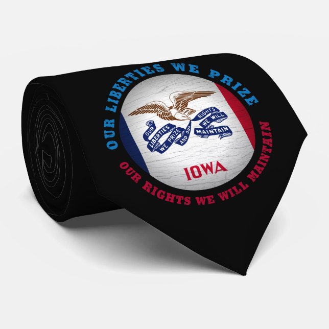 CORBATA BANDERA ESTATAL IOWA HAWKEYE (Enrollado)