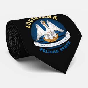 CORBATA BANDERA ESTATAL LOUISIANA PELICANA