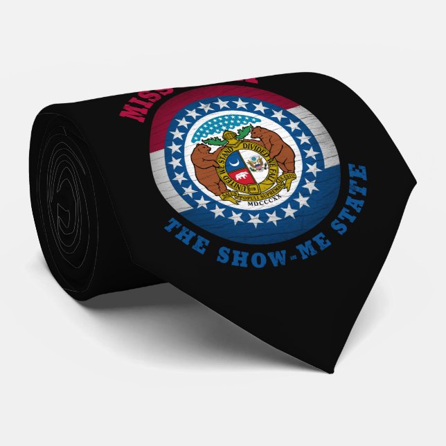 CORBATA BANDERA ESTATAL MISSOURI SHOW-ME (Enrollado)