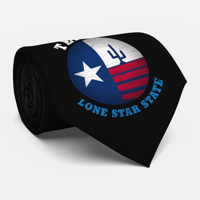 CORBATA BANDERA ESTATAL TEXAS LONE STAR (Enrollado)