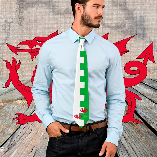 Corbata Bandera galesa y Gales - Negocios de Cymru, viajes (Subido por el creador)