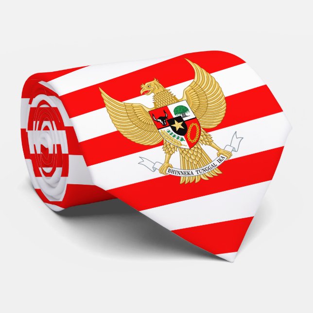 Corbata Bandera indonesia y emblema nacional, Indonesia (Enrollado)