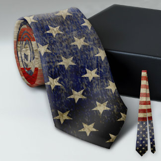 Corbata Bandera norteamericana deprimida y angustiada