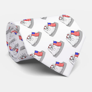 Corbata Bandera Patriótica Americana Perro Maltés de Estad