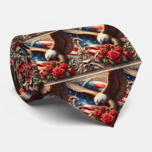Corbata Bandera Patriótica Americana y Águila