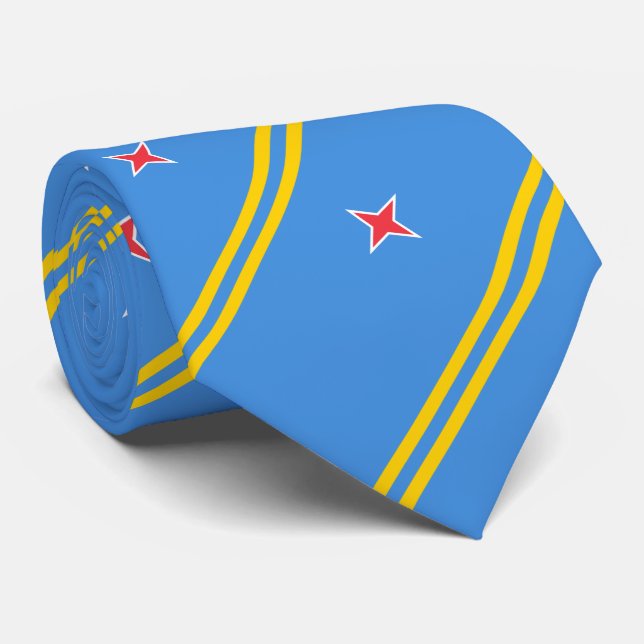Corbata Bandera Patriótica de Aruba (Enrollado)