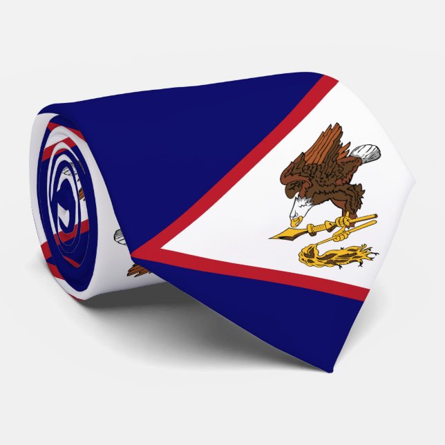 Corbata Bandera Patriótica de Samoa Americana (Enrollado)