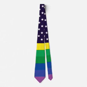 Corbata Bandera Patriótica del Arcoíris de Orgullo de EE.