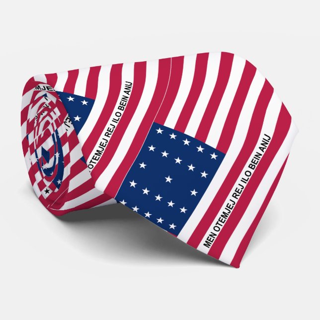 Corbata Bandera Patriótica del Atolón Bikini (Enrollado)