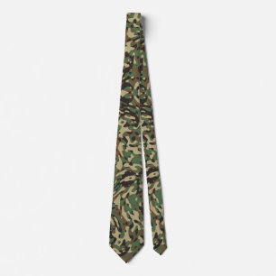 Corbata Bandera personalizada Camuflaje Verde Nombre Perso