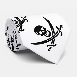 Corbata Bandera pirata calavera espadas cruzadas