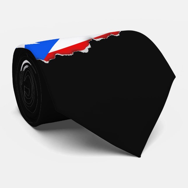 Corbata Bandera portorriqueña clásica (Enrollado)