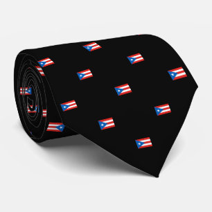 Corbata Bandera puertorriqueña con estampado negro