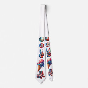 Corbata Bandera Retro Patriota de los 80
