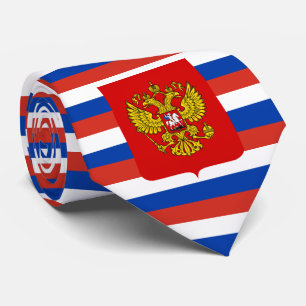 Corbata Bandera rusa y escudo de armas, bandera de Rusia