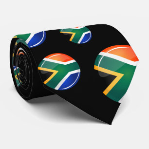 Corbata Bandera sudafricana redonda brillante