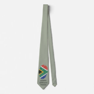 Corbata Bandera surafricana de la huella dactilar del