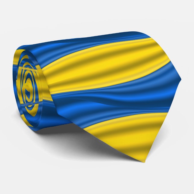 Corbata Bandera ucraniana - Libertad para Ucrania - Apoyo (Enrollado)