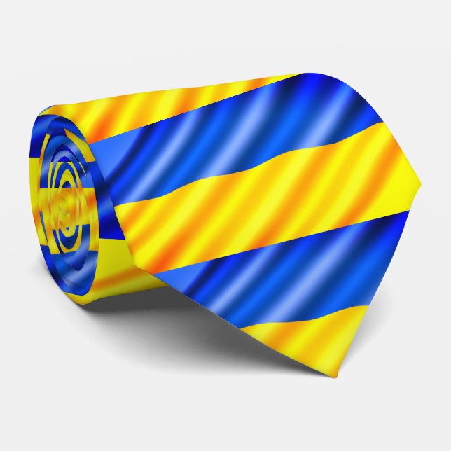 Corbata Bandera ucraniana - Paz - Apoyar la libertad  (Enrollado)
