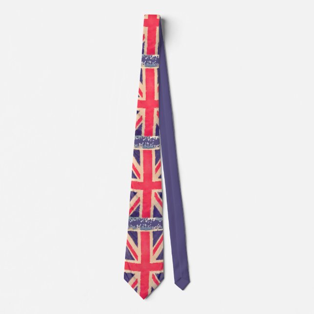 Corbata BANDERA UNION JACK grunge + tu idea (Anverso)