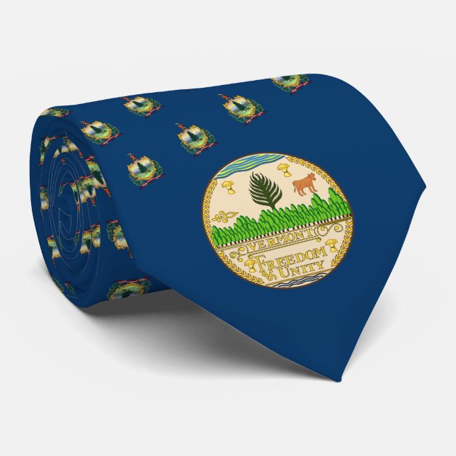 Corbata Bandera Vermonter & Seal, Bandera de Vermont (Enrollado)