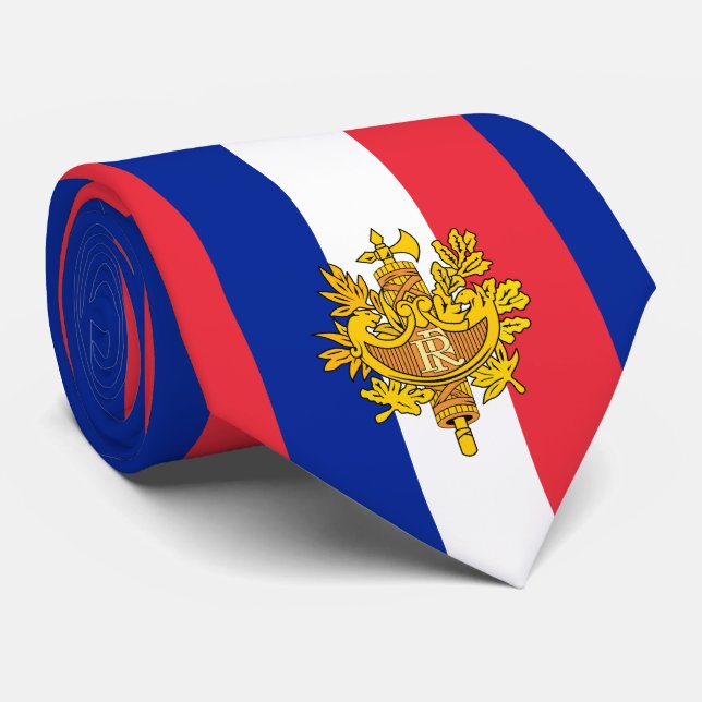 Corbata Bandera y emblema franceses, bandera de Francia (Enrollado)
