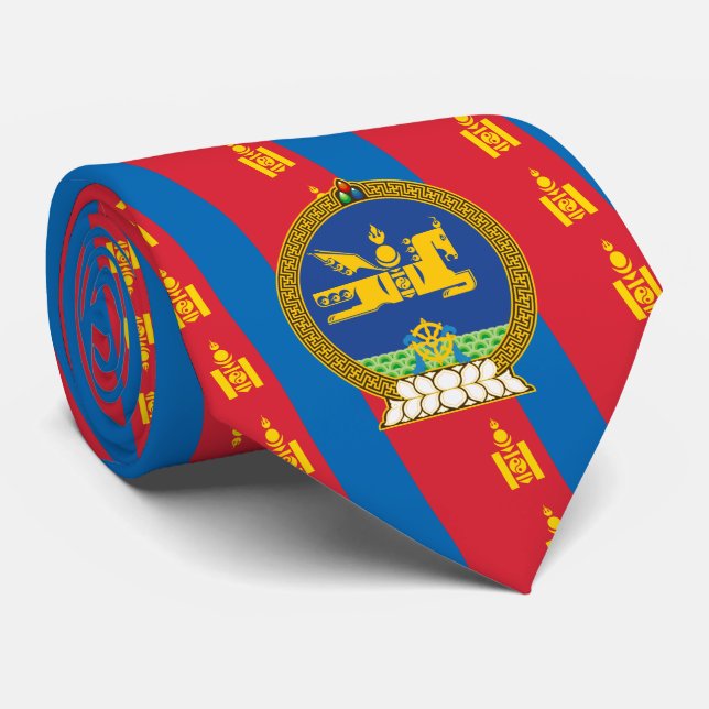 Corbata Bandera y emblema mongoles, bandera de Mongolia (Enrollado)