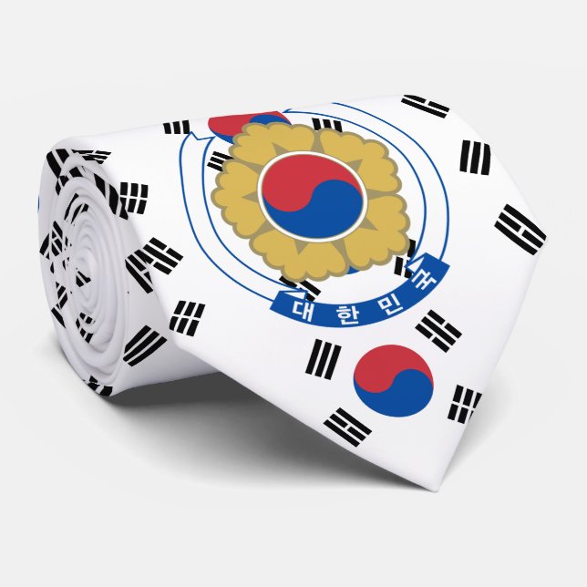 Corbata Bandera y emblema surcoreanos, bandera de Corea de (Enrollado)