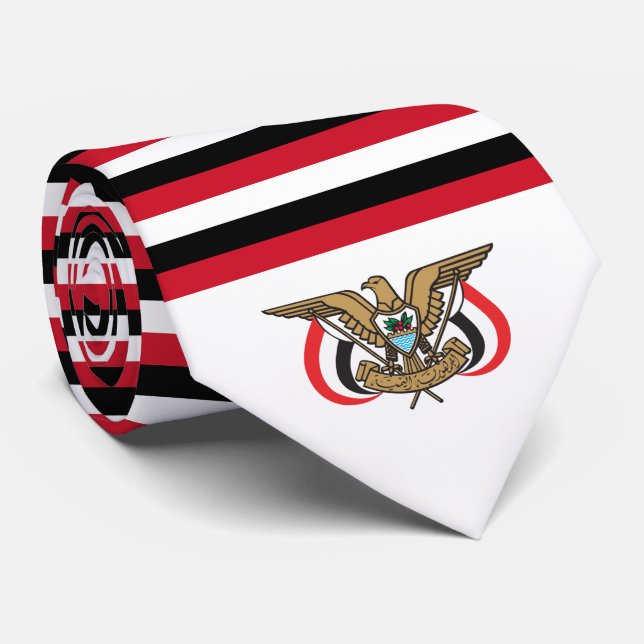 Corbata Bandera y emblema yemení, bandera de Yemen (Enrollado)