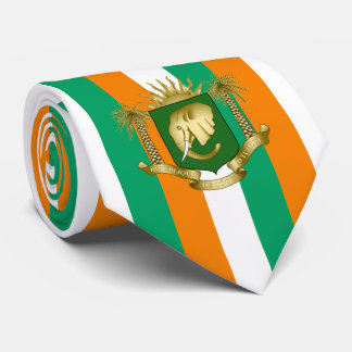 Corbata Bandera y escudo de armas de Côte d'Ivoire, bander
