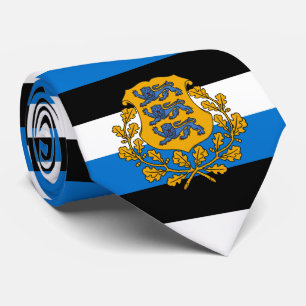 Corbata Bandera y escudo de armas de Estonia, bandera de E