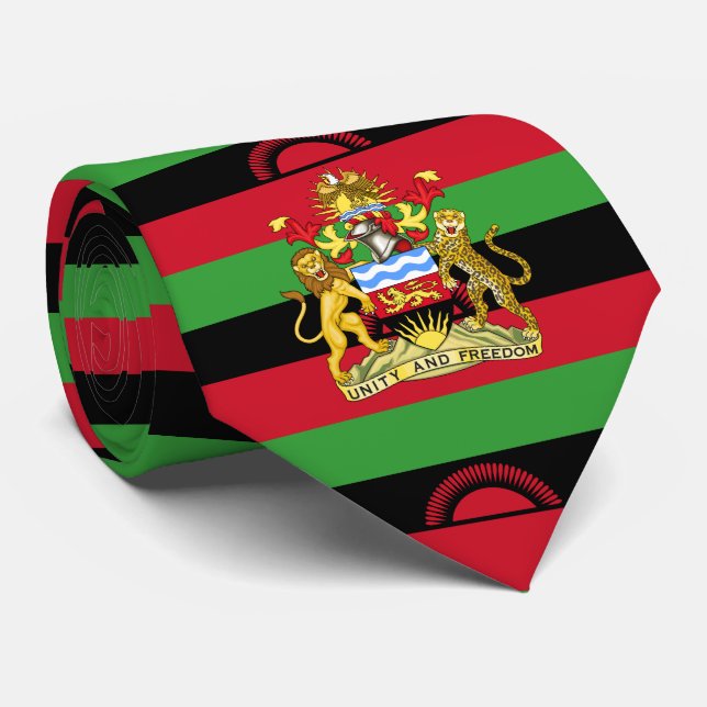 Corbata Bandera y escudo de armas de Malawi, bandera de Ma (Enrollado)