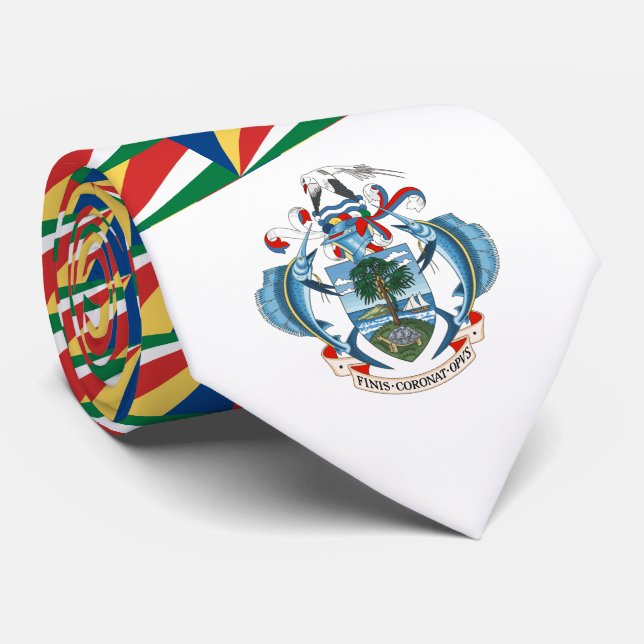 Corbata Bandera y escudo de armas de Seychelles, Seychelle (Enrollado)