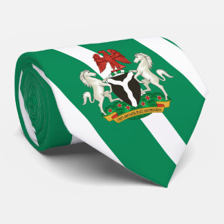 Corbata Bandera y escudo de armas nigerianas, bandera de N
