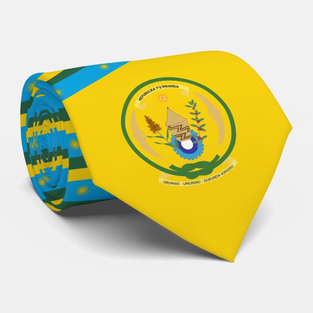 Corbata Bandera y sello de Ruanda, bandera de Ruanda (Enrollado)
