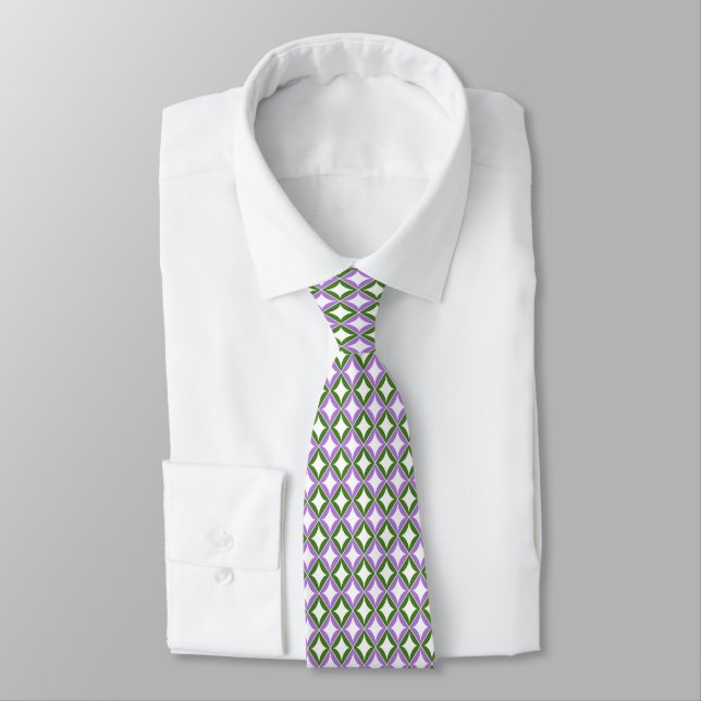 Corbata Banderas de género Diamantes Orgullo (Atado)