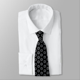 Corbata Bar Mitzvah Black Faux Silver Boy Star of David