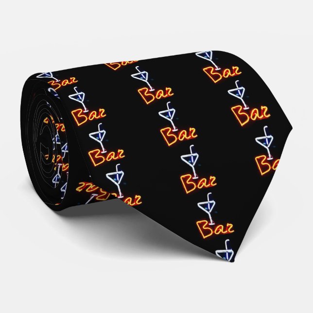 Corbata Bar Y Vidrio Neon Rótulo (Enrollado)