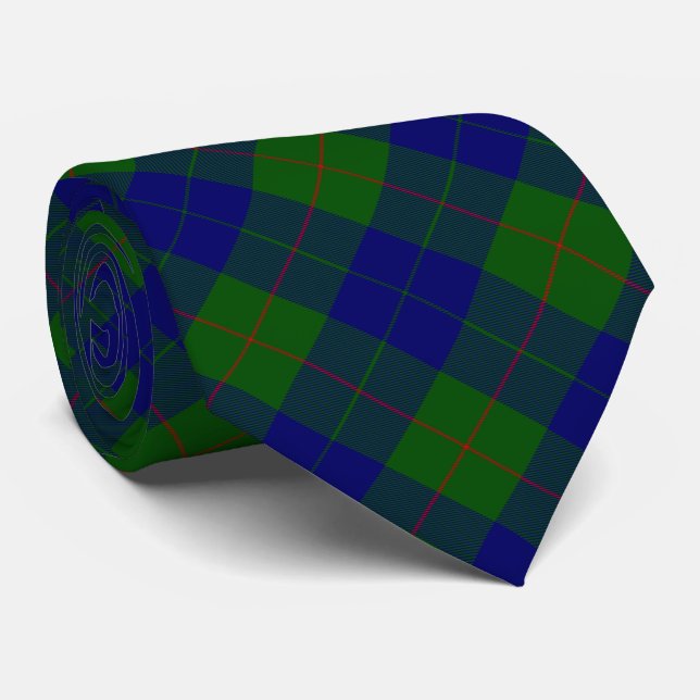 Corbata Barclay clan tartan blue green plaid (Enrollado)