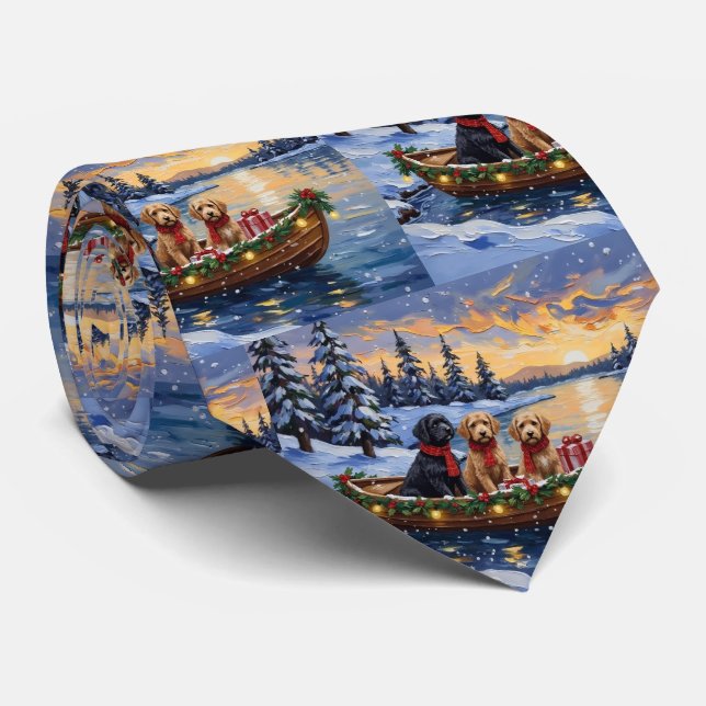 Corbata Barco de Navidad Bernedoodle Fiesta (Enrollado)