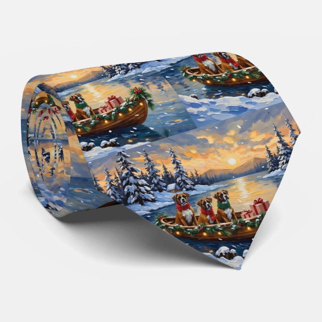 Corbata Barco de Navidad de Boxer Festejo (Enrollado)