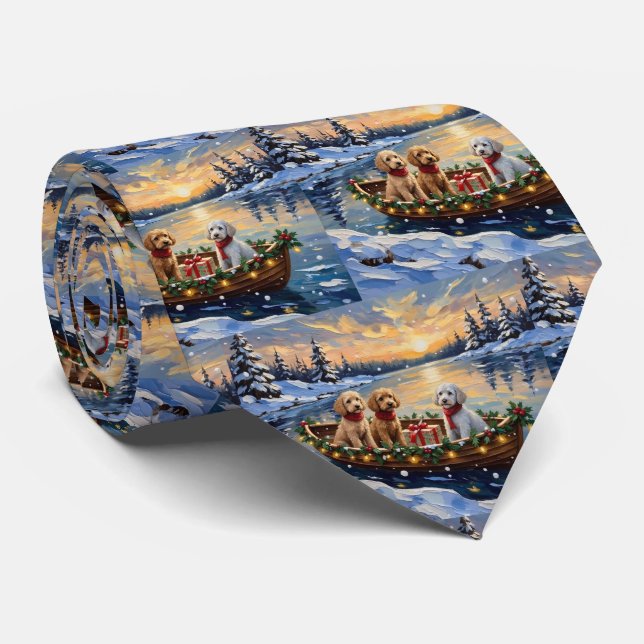 Corbata Barco de Navidad de Caniche Fiesta (Enrollado)