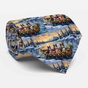 Corbata Barco de Navidad de Collie Áspero Fiesta