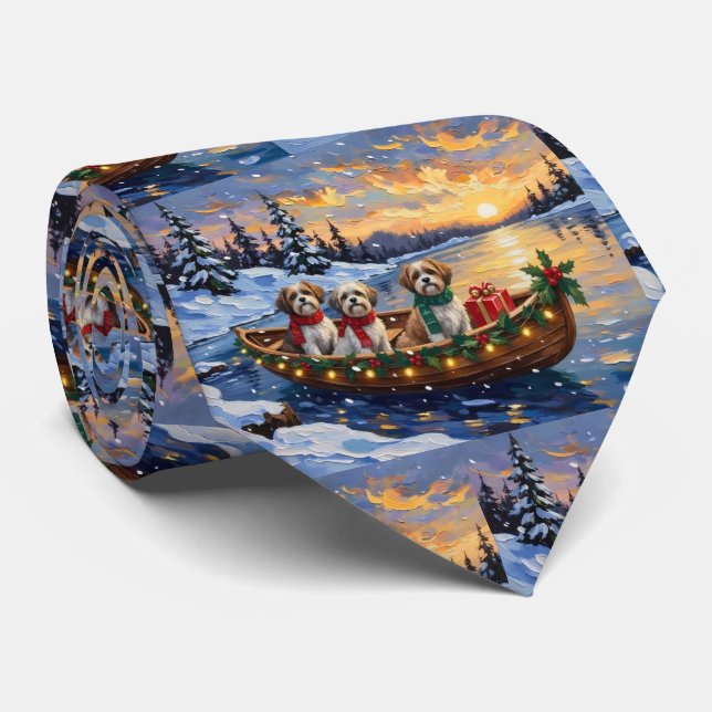 Corbata Barco de Navidad de Malti Tzu Vacaciones (Enrollado)