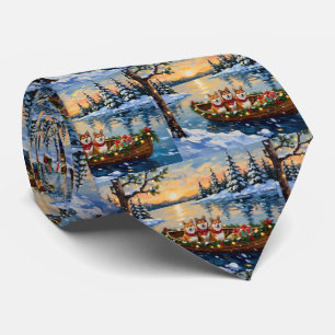 Corbata Barco de Navidad de Shiba Inu Fiesta