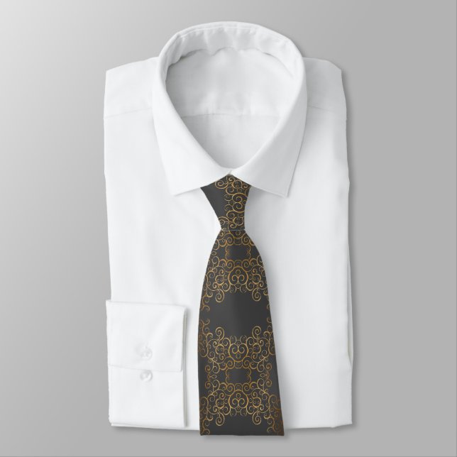 Corbata Barrido De Oro Elegante (Atado)