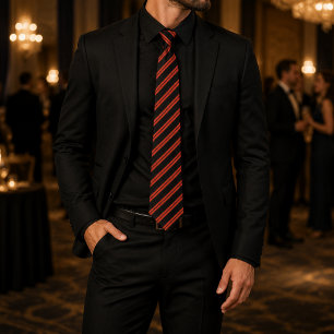 Corbata Barry Black & Burnt Orange Rayado